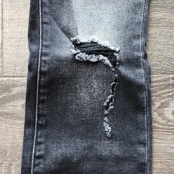 Good American "Good Waist Crop" distressed High Rise skinny Jeans - Picture 4 of 7